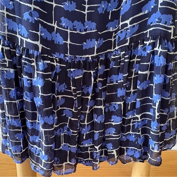 Calypso St. Barth Silk Maxi Dress in a Blue Elephant Print. Size L. New! - Picture 14 of 15